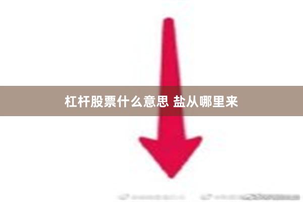 杠杆股票什么意思 盐从哪里来